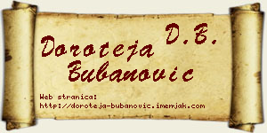 Doroteja Bubanović vizit kartica